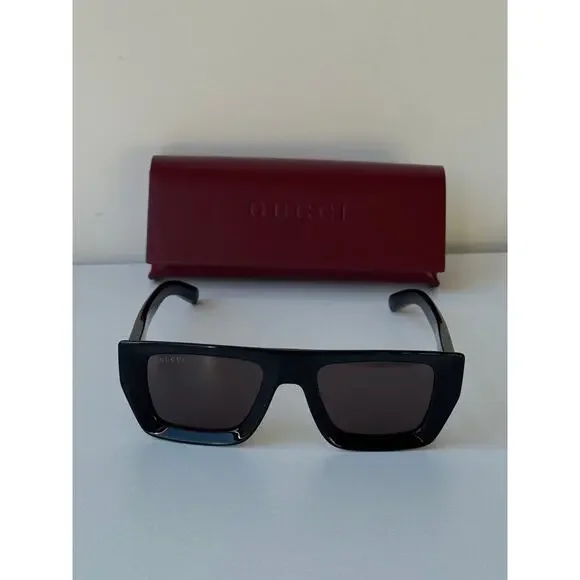 NEW Gucci GG1723S Black Flat Top Unisex Sunglasses - Picture 10 of 13